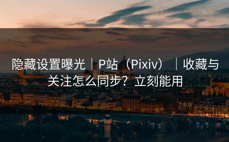 隐藏设置曝光｜P站（Pixiv）｜收藏与关注怎么同步？立刻能用