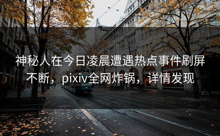 神秘人在今日凌晨遭遇热点事件刷屏不断，pixiv全网炸锅，详情发现