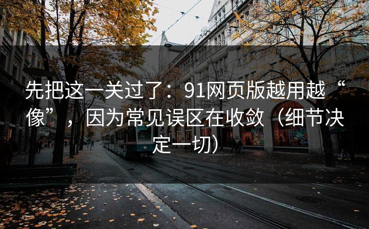 先把这一关过了：91网页版越用越“像”，因为常见误区在收敛（细节决定一切）